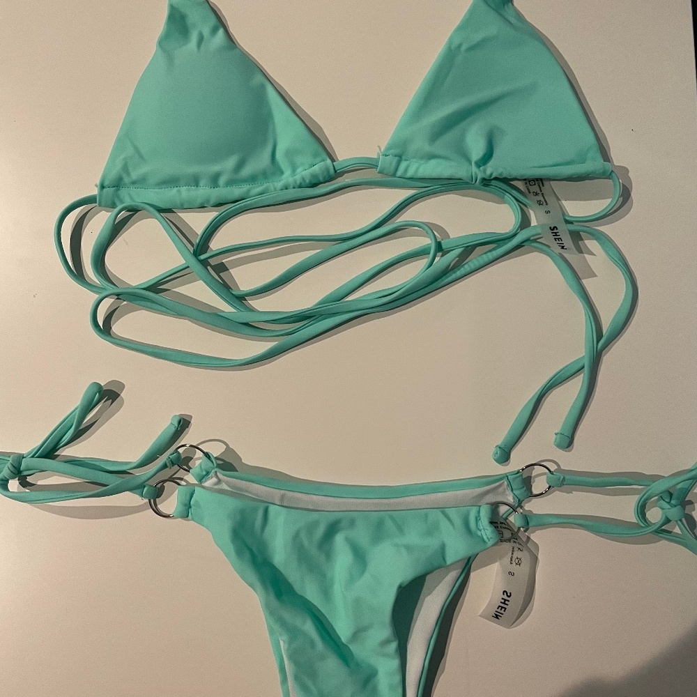 Teal Wrap-around Bikini Set